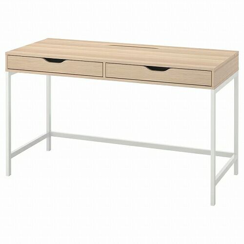 IKEA イケア デスク ホワイトステイン オーク調 132x58cm big40473530 ALEX アレクス