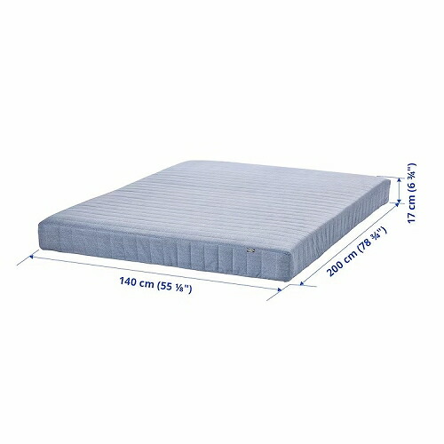 IKEA イケア ボンネルコイルマットレス ダブル かため ライトブルー 140x200cm big70453583 VADSO ヴァドソ_7