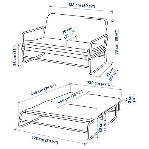 IKEA イケア ソファベッド クニーサ ダークグレー ブラック 120cm big80361494 HAMMARN ハッマルンの通販はau PAY  マーケット - 株式会社クレール | au PAY マーケット－通販サイト