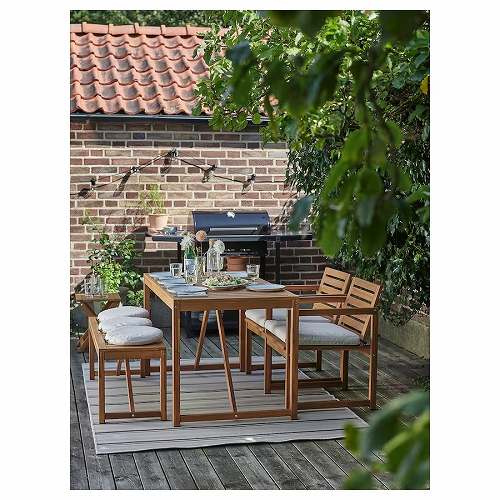 IKEA イケア テーブル 屋外用 ライトブラウンステイン 140x75cm big80511200 NAMMARO ネッマロー_1