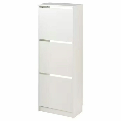IKEA イケア シューズボックス3段 ホワイト 49x28x135cm big90530260 BISSA ビッサ
