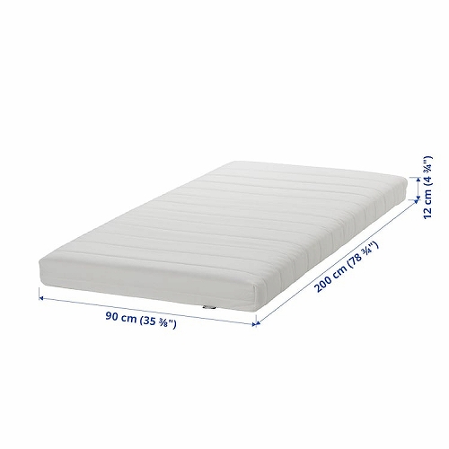 IKEA イケア 高反発マットレス やわらかめ ホワイト シングル 90x200cm