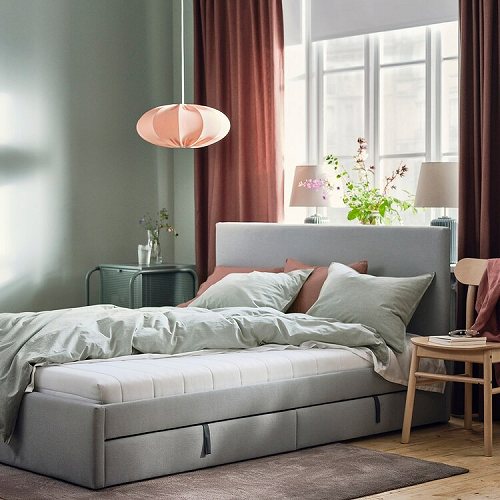 IKEA イケア 高反発マットレス ふつう ホワイト シングル