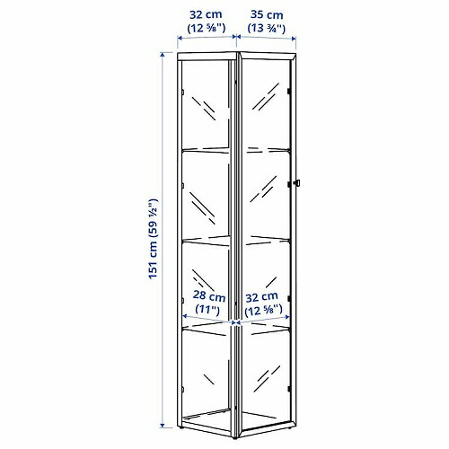 IKEA イケア コレクションケース ブラック 35x32x151cm big80520520 BLALIDEN ブローリーデン_6