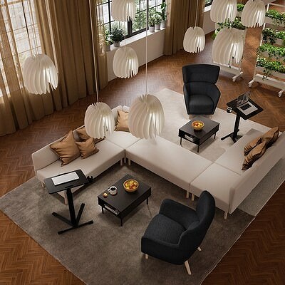 IKEA イケア ラップトップテーブル キャスター付き ブラック 66x50cm big20515593 MITTZON ミッツォーン