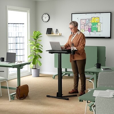 IKEA イケア ラップトップテーブル キャスター付き ブラック 66x50cm big20515593 MITTZON ミッツォーン