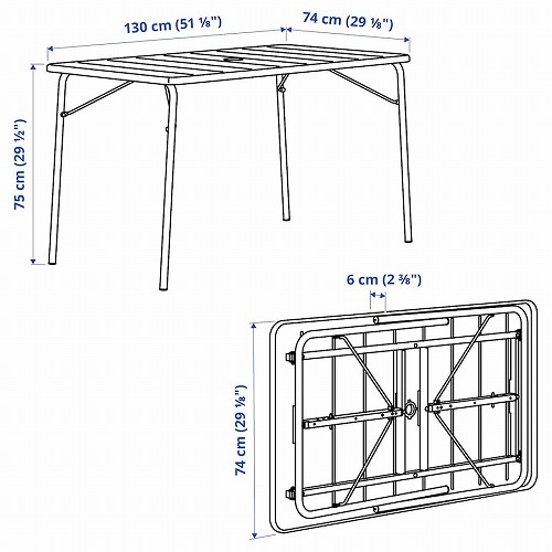IKEA イケア テーブル 屋外用 ホワイト 折りたたみ式 130x74cm big30595725 TORPARO トルパロー_1