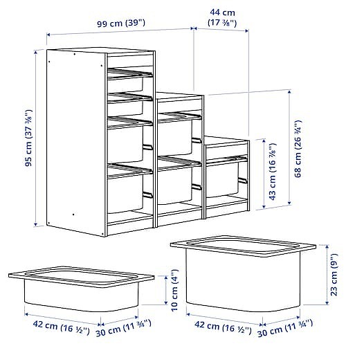 IKEA イケア 収納コンビネーション ホワイト ホワイト マルチカラー 99x44x95cm big49584487 TROFAST トロファスト_7