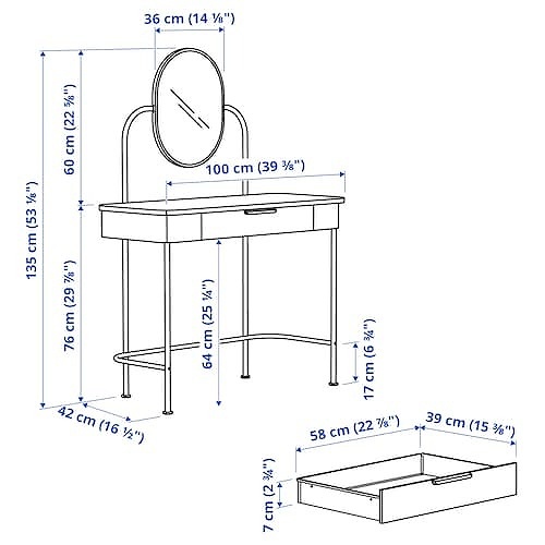 IKEA イケア ドレッサー チャコール 100x42cm big60570224 GRAFJALLET