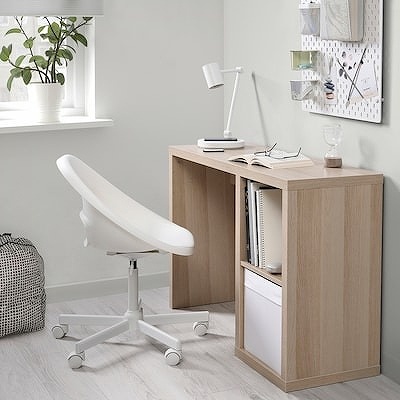 IKEA イケア デスク ホワイトステイン オーク調 111x39cm big70585102