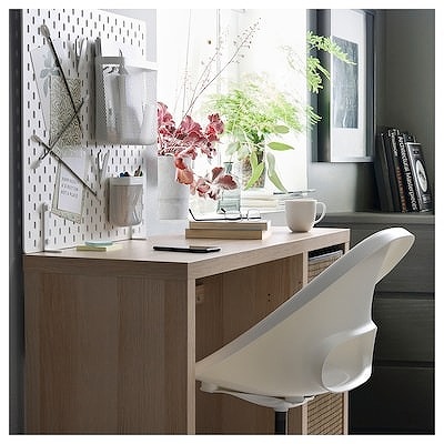 IKEA イケア デスク ホワイトステイン オーク調 111x39cm big70585102