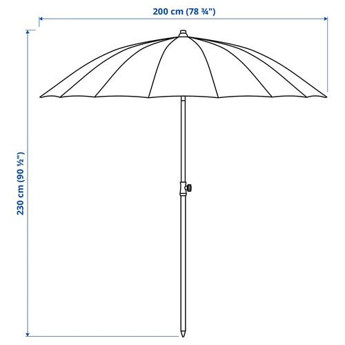IKEA イケア パラソル 角度調節可能/ベージュ 200cm m10311817 SAMSO サムソー_5