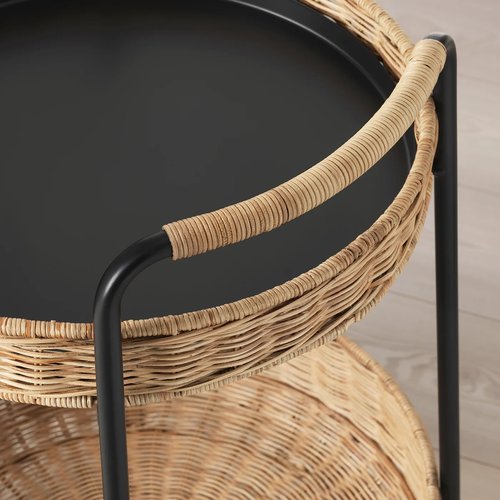 IKEAイケア　ルッバン　ワゴンテーブル IKEA イケア ワゴンテーブル 籐/チャコール m40441474 LUBBAN ルッバン