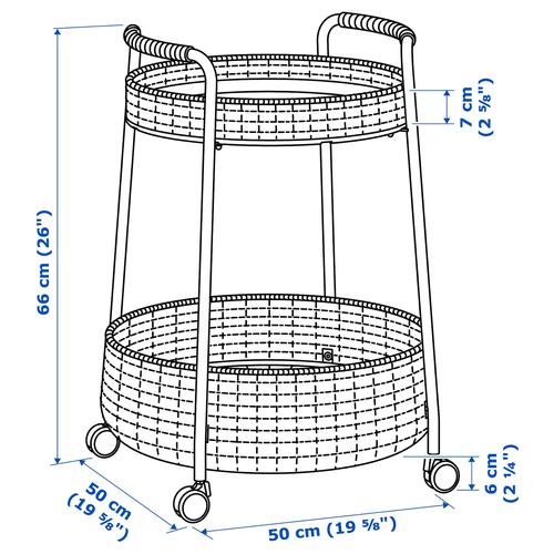 IKEAイケア　ルッバン　ワゴンテーブル IKEA イケア ワゴンテーブル 籐/チャコール m40441474 LUBBAN ルッバン