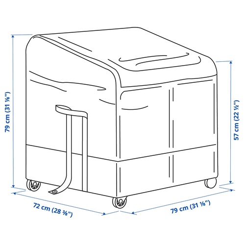 IKEA イケア 収納ボックス 屋外用 ダークグレー 78x72x79cm m40562908 VATTERSO ヴェッテルソー_6
