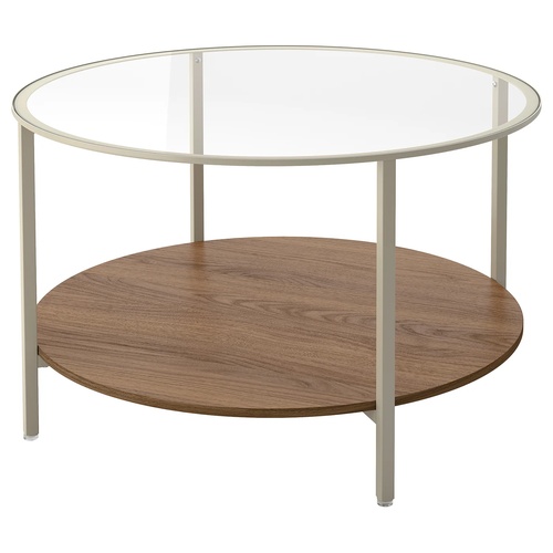 IKEA イケア コーヒーテーブル ライトベージュ/ガラス 75 cm 