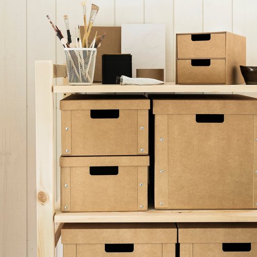 IKEA イケア 収納ボックス ふた付き ナチュラル 25x35x16 cm 25x35 cm