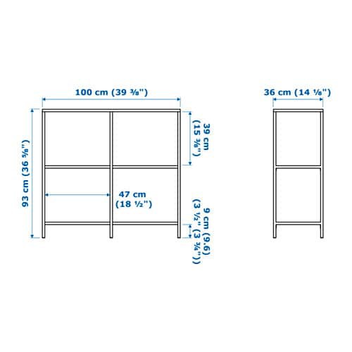 IKEA イケア シェルフユニット ブラックブラウン 黒 茶 ガラス