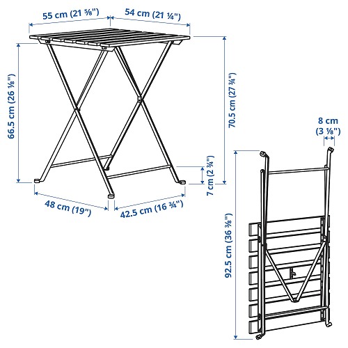 【セット商品】IKEA イケア 折りたたみ式テーブル&チェア2脚 屋外用 アカシア材　v0051s99490778s49898416 TARNO テルノー_7
