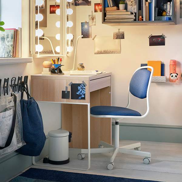 IKEA イケア デスク ホワイトステインオーク調 73x50cm n00488883