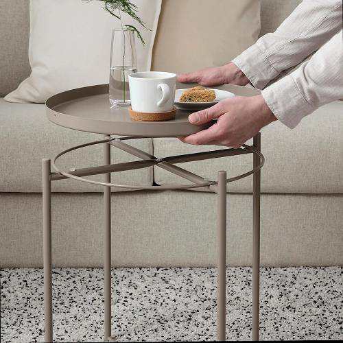 IKEA イケア トレイテーブル ダークグレーベージュ 45x53cm