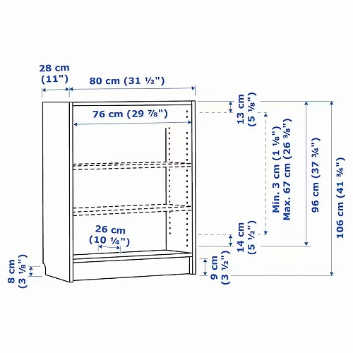 IKEA イケア 本棚 オーク調 80x28x106cm m20492780 BILLY ビリー_7