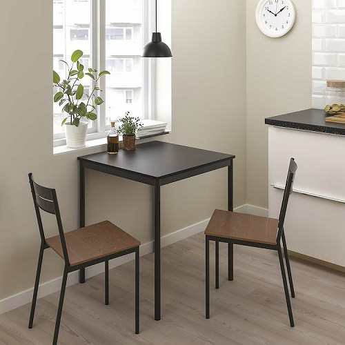 IKEA イケア チェア ブラック 黒 ブラウンステイン m80388653