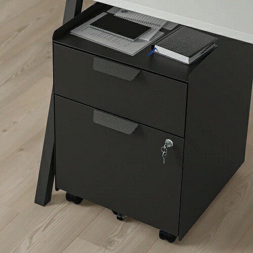 IKEA イケア 引き出しユニット（引き出し×2） キャスター付き チャコール m80474863 TROTTEN トロッテン_3