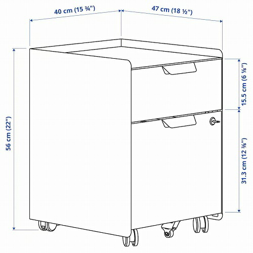 IKEA イケア 引き出しユニット（引き出し×2） キャスター付き チャコール m80474863 TROTTEN トロッテン_6
