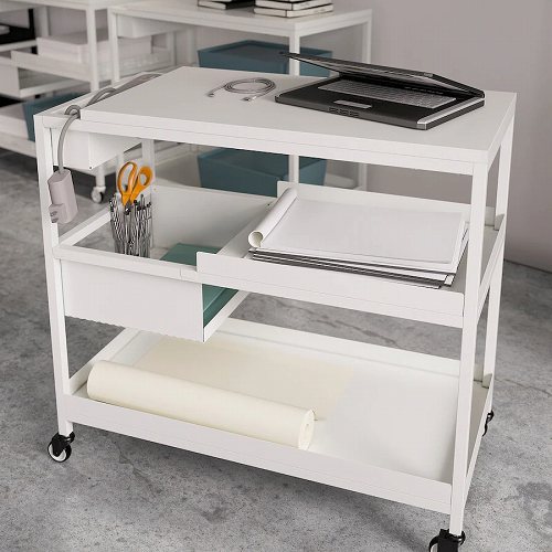 IKEA イケア ワゴン ホワイト 白 80x40cm m90474787 TROTTEN