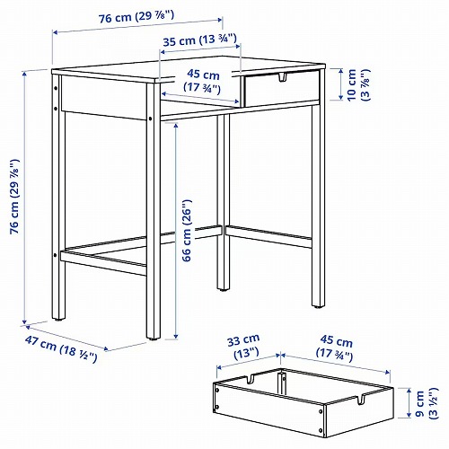 IKEA イケア ドレッシングテーブル ドレッサー 竹 76x47cm m00439473