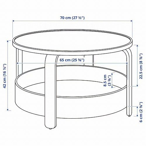 IKEA イケア コーヒーテーブル ブラック 70cm m10500356 BORGEBY