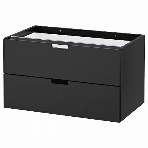 IKEA イケア モジュール式チェスト（引き出し×2） チャコール 80x45cm m40365856 NORDLI ノールドリ