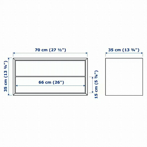 IKEA イケア キャビネット（引き出し×2） ホワイト 70x35x35cm