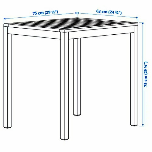 IKEA イケア テーブル 屋外用 ライトブラウンステイン 75x63cm m00511204 NAMMARO ネッマロー_5
