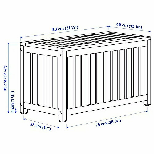 IKEA イケア 収納ボックス ライトブラウンステイン 室内 屋外用 80x40x45cm m20532738 NAMMARO ネッマロー_5