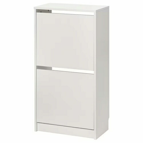 IKEA イケア シューズボックス2段 ホワイト 49x28x93cm m50530257 BISSA ビッサ