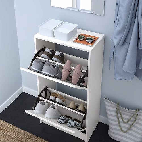 IKEA イケア シューズボックス2段 ホワイト 49x28x93cm m50530257