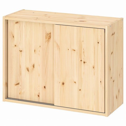 IKEA イケア キャビネット 引き戸付 パイン材 80x30x60cm