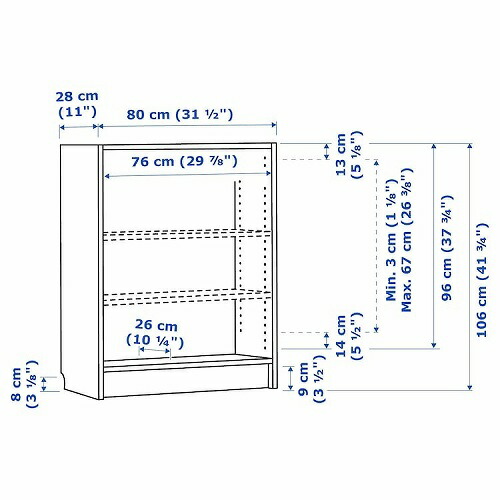 IKEA イケア 本棚 ホワイト 白 80x28x106cm m70522044 BILLY ビリー_7