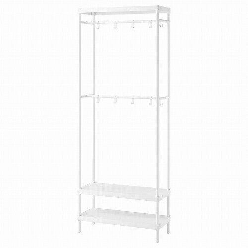 IKEA イケア コートラック 靴収納ユニット付き ホワイト白 78x32x200cm m70530987 MACKAPAR マッカペール