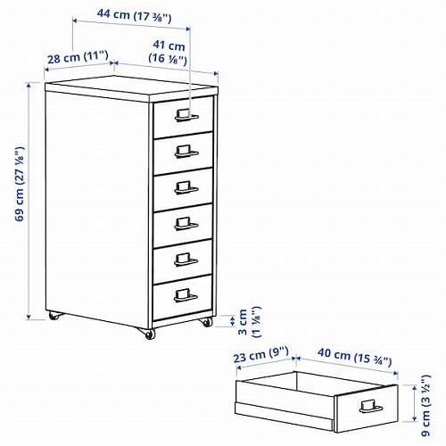 IKEA イケア 引き出しユニット キャスター付き ブラック 黒