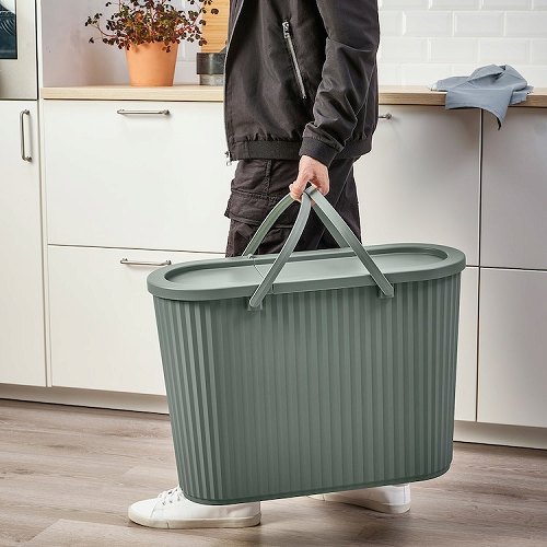 四角形 ゴミ箱 5L 袋のズレ防止クリップ 蓋付き 小型ゴミ箱（ソフト 