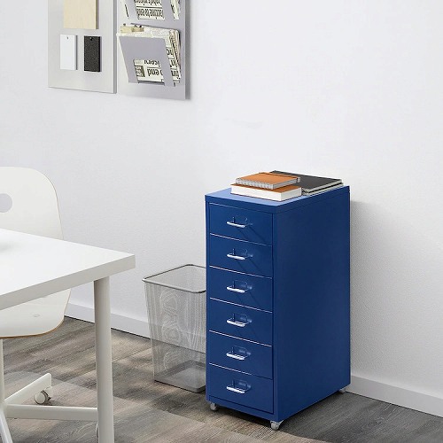 IKEA　ヘルメル　引き出しユニット IKEA イケア 引き出しユニット キャスター付き ブルー 28x69cm