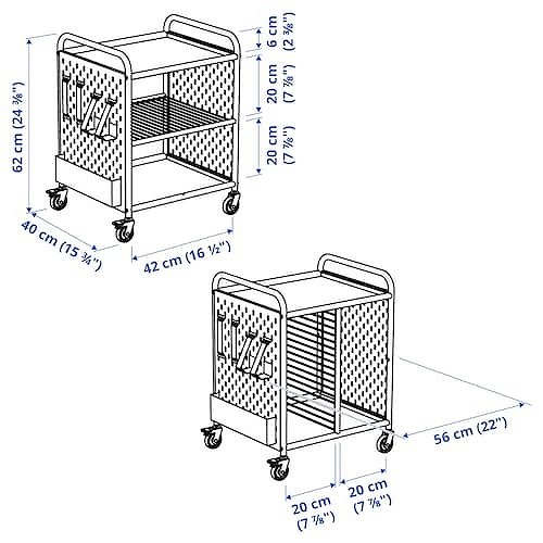 IKEA イケア シェルフユニット キャスター付き ホワイト 白 56x62cm m40586259 BRANNBOLL ブレンボール_3