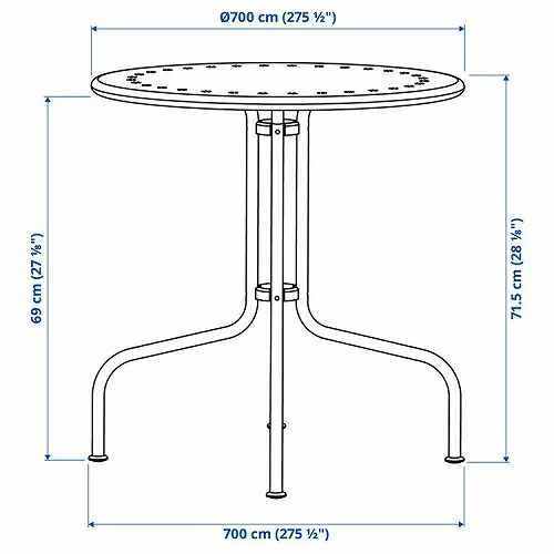 IKEA イケア テーブル 屋外用 グレー 70cm m60165776 LACKO レッコ_4