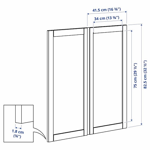 IKEA イケア 扉 ダークグレー フェルト 42x83cm 2ピース m70534565 IVAR イーヴァル_3