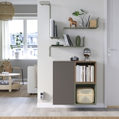 IKEA イケア ウォールシェルフ グレーグリーン 60x20cm m70557260