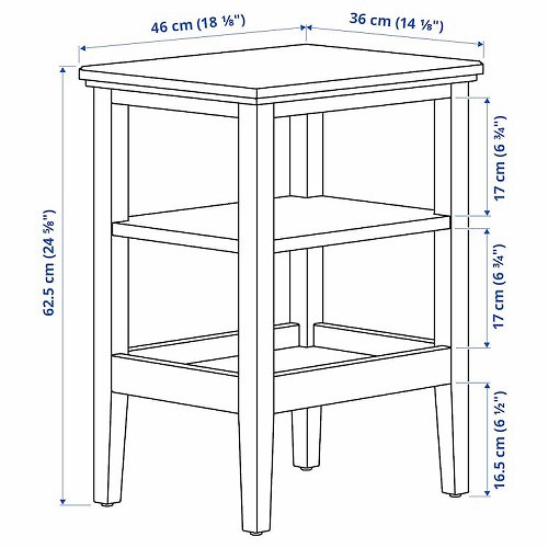 IKEA イケア サイドテーブル ホワイト 白 46x36cm m80496049 IDANAS