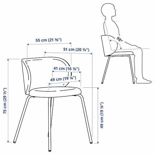 IKEA イケア チェア トネルード ダークベージュ m80566749 KRYLBO クリルボー_7